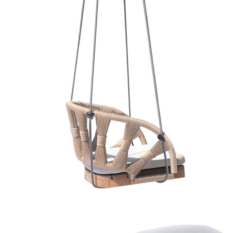 Horizon Outdoor 8FT Pergola with Lamp, Krabi Hanging Chairs & Aluminum Table Model 24107-ALU-CUSH by Skyline Design