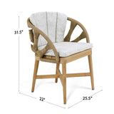 Krabi Outdoor 7-Piece Rectangular Dining Set with Sunbrella Cushions Model 24102-TEAK-KA-7PC by Skyline Design