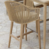 Calixto Outdoor 5-Piece Pub Set with Sunbrella Cushions Model 24110-TEAK-5PC by Skyline Design