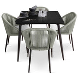 Rodona Outdoor 5-Piece Square Dining Set with Sunbrella Cushions Model 24160-CMA-RO-5PC by Skyline Design