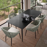 Rodona Outdoor 7-Piece Rectangular Dining Set with Sunbrella Cushions Model 24160-CMA-RO-7PC by Skyline Design