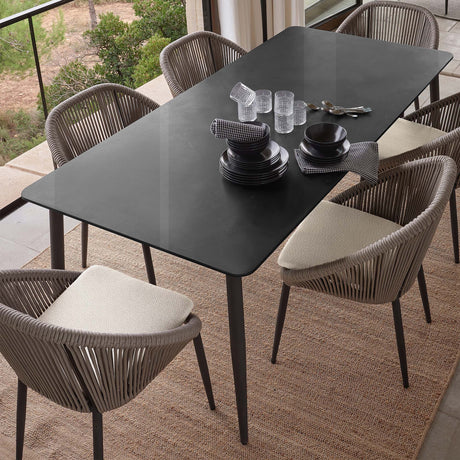 Rodona Outdoor 7-Piece Rectangular Dining Set with Sunbrella Cushions Model 24160-CMA-RO-7PC by Skyline Design