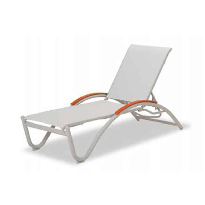 Helios Outdoor Contract Sling Four-Position Lay-flat Stacking Chaise by Telescope Casual Model 2458-70C0