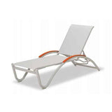 Helios Outdoor Contract Sling Four-Position Lay-flat Stacking Chaise by Telescope Casual Model 2458-70C0