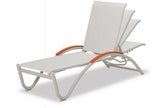 Helios Outdoor Contract Sling Four-Position Lay-flat Stacking Chaise by Telescope Casual Model 2458-70C0