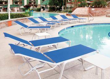 Aruba Outdoor Sling Four-Position Lay-flat Stacking Armless Chaise by Telescope Casual Model 2045-5780