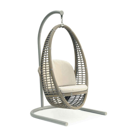 Heri Outdoor Hanging Chair with Frame and Sunbrella Cushions Model 2972-KMNP-2PC-CUSH by Skyline Design