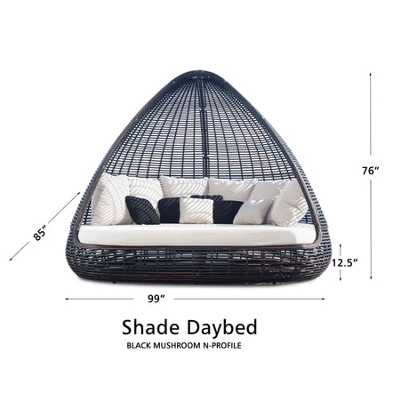 Shade Outdoor Daybed with Sunbrella Cushions Model 2973-BMNP-CUSH by Skyline Design