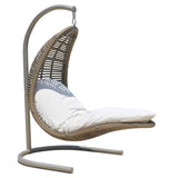 Drone Outdoor Hanging Chair with Frame and Sunbrella Cushions Model 2987-KMNP-2PC-CUSH by Skyline Design