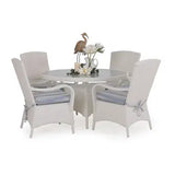 Bandirma Outdoor Wicker 48" Round Dining Table in Oyster Grey Model 6048GOG