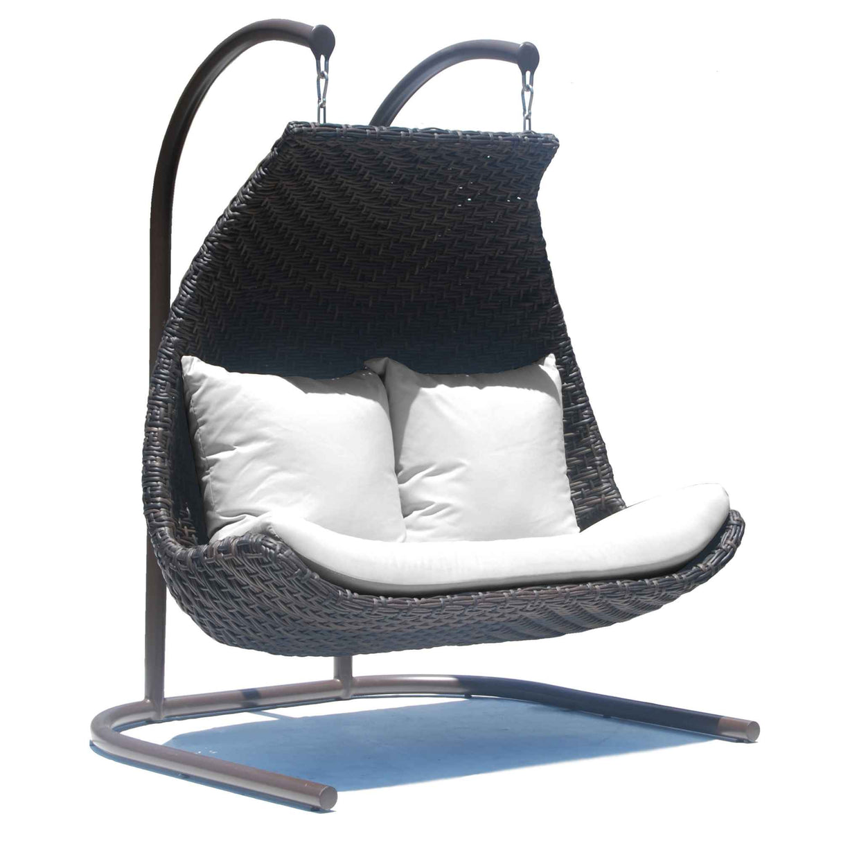Celeste Outdoor Double Hanging Chair with Frame and Sunbrella Cushions Model 30050-BROM-2PC-CUSH by Skyline Design