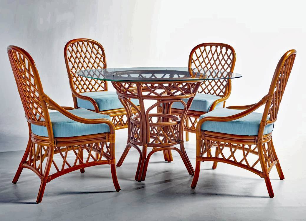 Antigua Dining Side Chairs 3120 South Sea Rattan with Cushions Made in USA