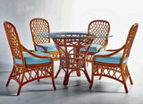 Antigua Dining Set with 4 Side Chairs 3120-SET by South Sea Rattan with Cushions Made in USA