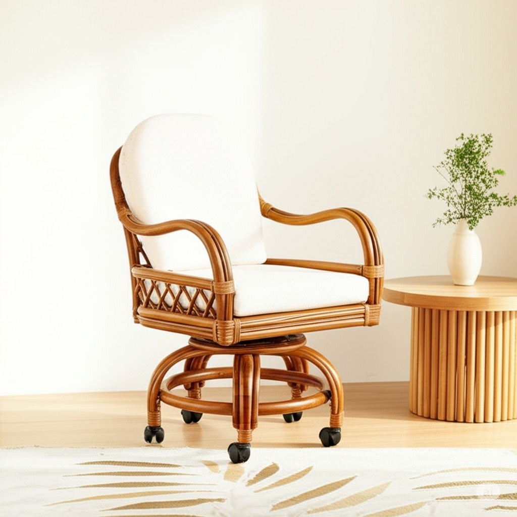 Antigua Swivel-Tilt Caster Dining or Desk Chairs 3123 South Sea Rattan