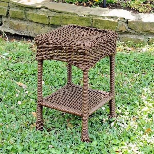 Maui Outdoor Resin Wicker/ Steel Side Table Model 3160