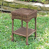 Maui Outdoor Resin Wicker/ Steel Side Table Model 3160