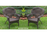 All Weather Set of 2 Camelback Wicker (Set of 2) Arm Chairs 3180-2CH