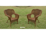 All Weather Set of 2 Camelback Wicker (Set of 2) Arm Chairs 3180-2CH