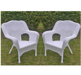 All Weather Set of 2 Camelback Wicker (Set of 2) Arm Chairs 3180-2CH