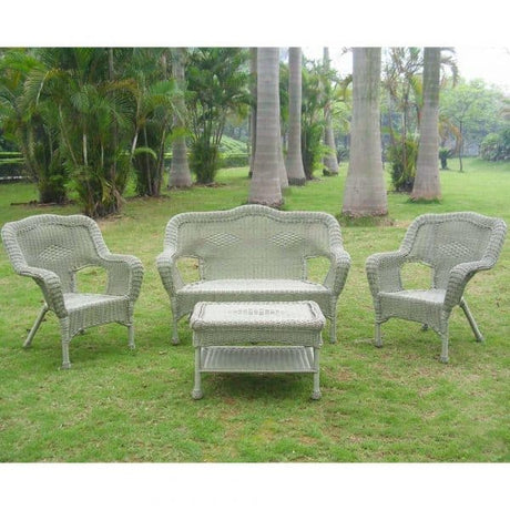 Maui Outdoor Camelback Resin Wicker/ Steel Settee Set (Set of 4) Model 3180