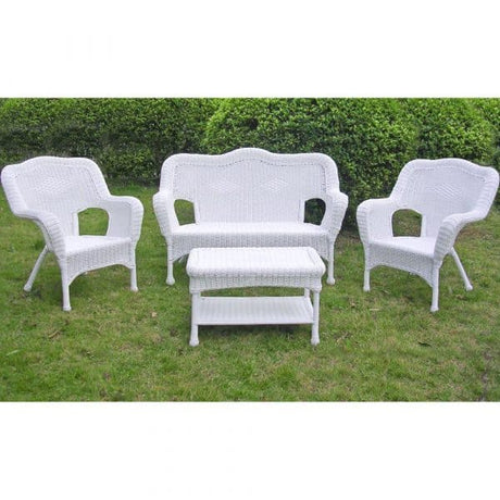 Maui Outdoor Camelback Resin Wicker/ Steel Settee Set (Set of 4) Model 3180