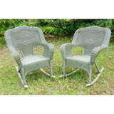All Weather Set of 2 Camelback Wicker (Set of 2) Rocking Chairs 3182-2CH