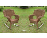 All Weather Set of 2 Camelback Wicker (Set of 2) Rocking Chairs 3182-2CH