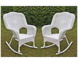 All Weather Set of 2 Camelback Wicker (Set of 2) Rocking Chairs 3182-2CH
