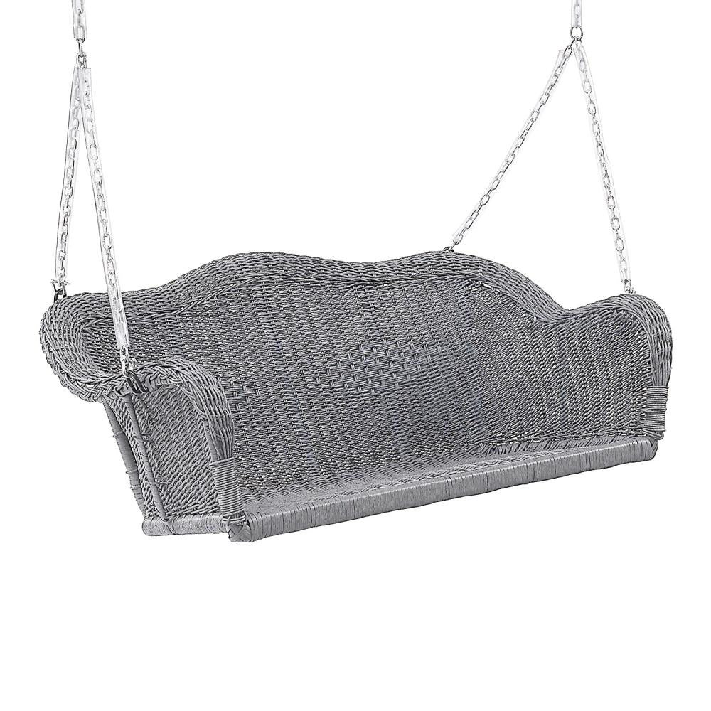All Weather Wicker Hanging Loveseat Swing with Chains Model 3183