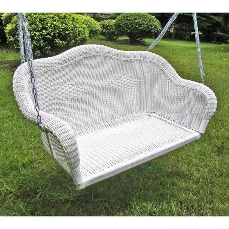 All Weather Wicker Hanging Loveseat Swing with Chains Model 3183