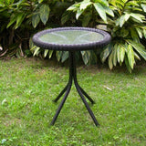 Maui Outdoor Resin Wicker/ Steel Bistro Table with Glass Top Model 3186-TBL