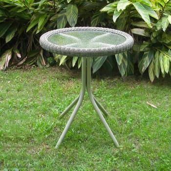 Maui Outdoor Resin Wicker/ Steel Bistro Table with Glass Top Model 3186-TBL