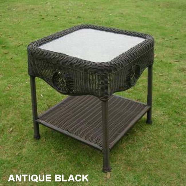 Riviera Outdoor Resin Wicker-Aluminum Patio Side Table Model 3196