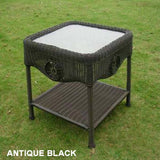 Riviera Outdoor Resin Wicker-Aluminum Patio Side Table Model 3196