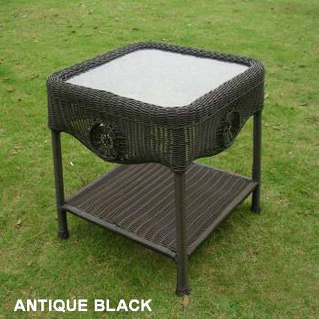 Riviera Outdoor Resin Wicker-Aluminum Patio Side Table Model 3196