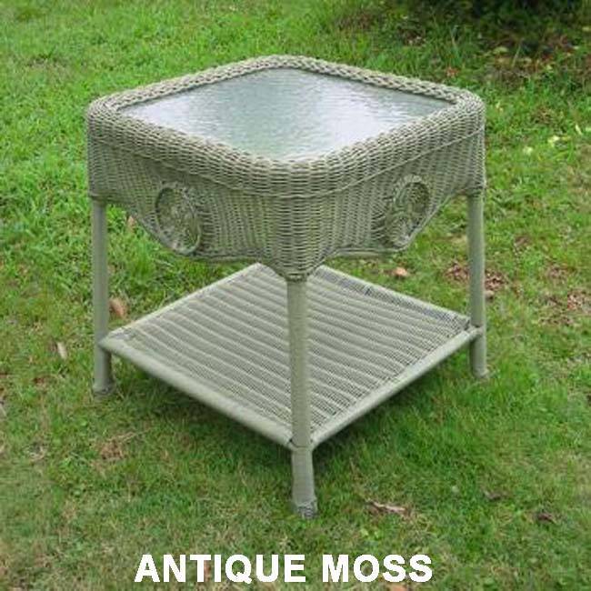 Riviera Outdoor Resin Wicker-Aluminum Patio Side Table Model 3196