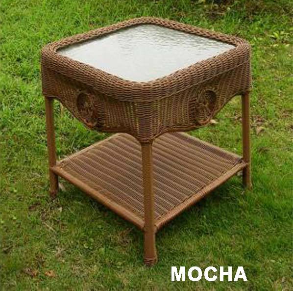Riviera Outdoor Resin Wicker-Aluminum Patio Side Table Model 3196