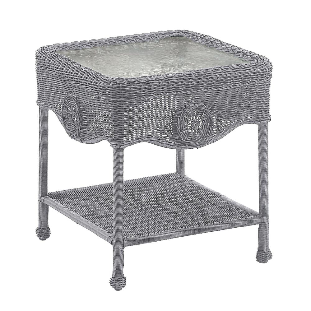 Riviera Outdoor Resin Wicker-Aluminum Patio Side Table Model 3196