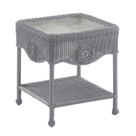 Riviera Outdoor Resin Wicker-Aluminum Patio Side Table Model 3196