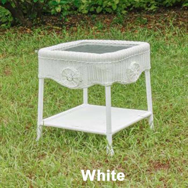 Riviera Outdoor Resin Wicker-Aluminum Patio Side Table Model 3196