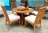 Mackinac Rattan and Wood 5 Pc Round Dining Set from Capris Furniture Model 320-TB-SET