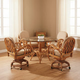 New Twist 5 Pc Dining Set with Swivel-Tilt Caster Chairs Model 3323-Set from South Sea Rattan