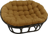 Bali Rattan Mamasan Double Papasan Chair with Microsuede Plush Cushions