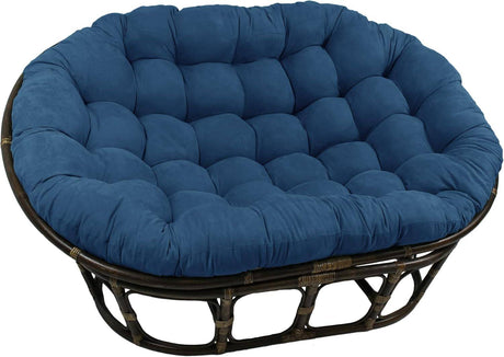 Bali Rattan Mamasan Double Papasan Chair with Microsuede Plush Cushions