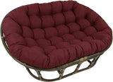 Bali Rattan Mamasan Double Papasan Chair with Microsuede Plush Cushions