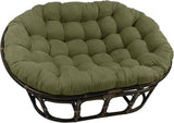 Bali Rattan Mamasan Double Papasan Chair with Microsuede Plush Cushions