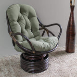 Bali Rattan Swivel Rocker Chair with Premium Microsuede Cushion