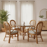 New Twist Round Dining Set with 4 Arm Chairs Model 3321-SET By South Sea Rattan