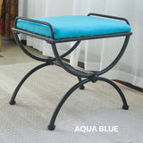 Iron Vanity Stool with Microsuede Cushion by International Caravan Model 3407-MS