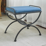 Iron Vanity Stool with Microsuede Cushion by International Caravan Model 3407-MS